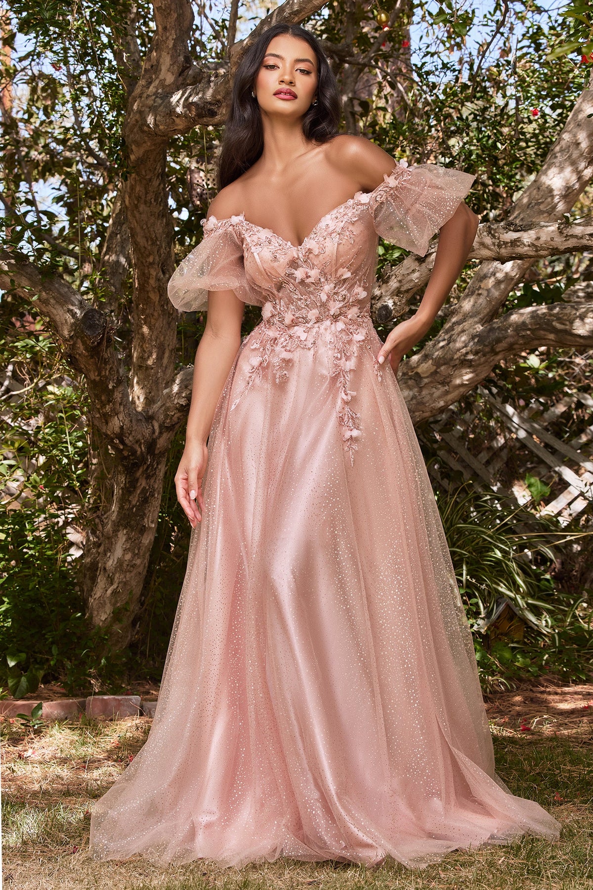 **Shimmering Enchantment: Ethereal Evening Gown for Unforgettable Occasions**