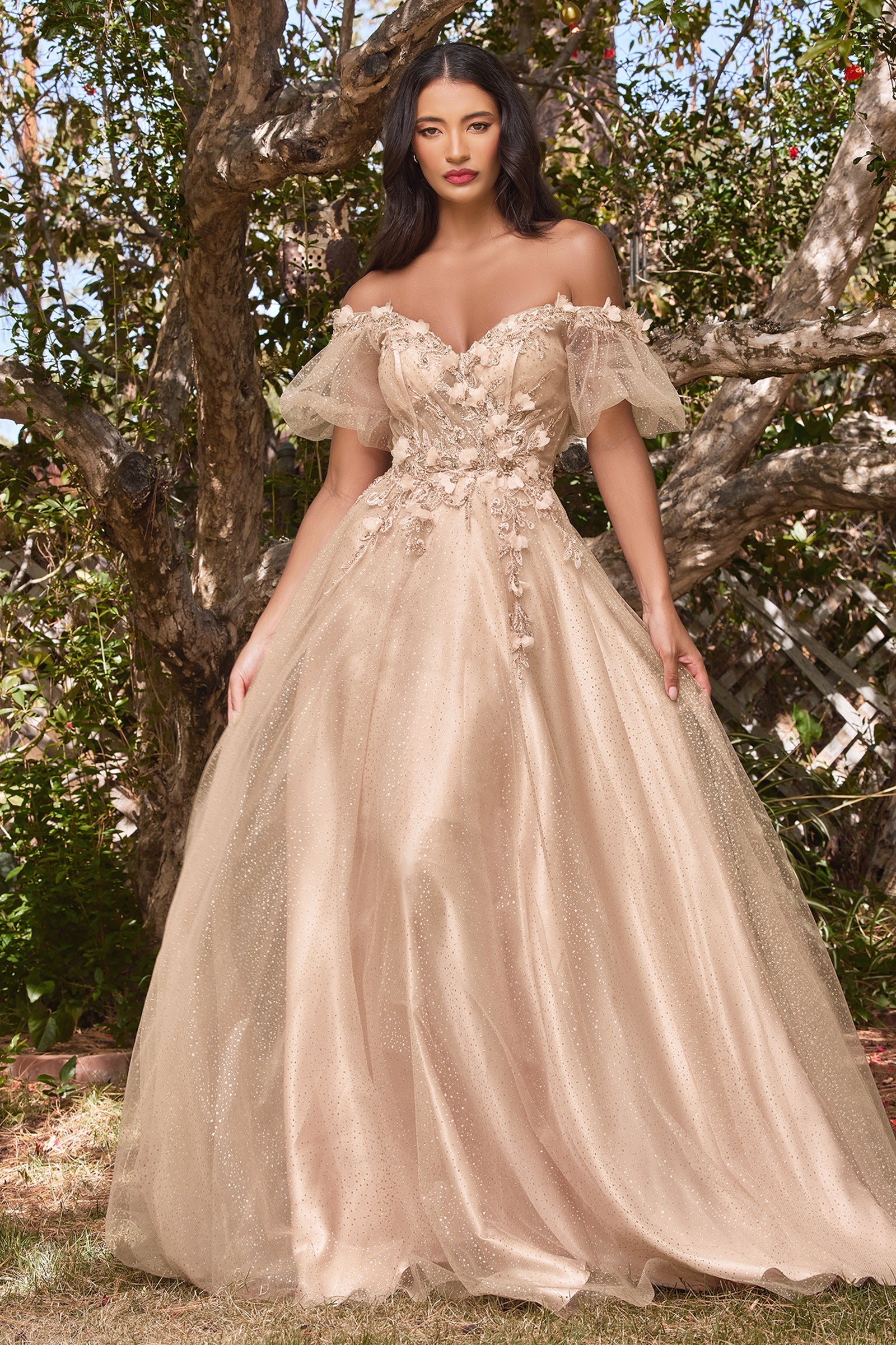 **Shimmering Enchantment: Ethereal Evening Gown for Unforgettable Occasions**