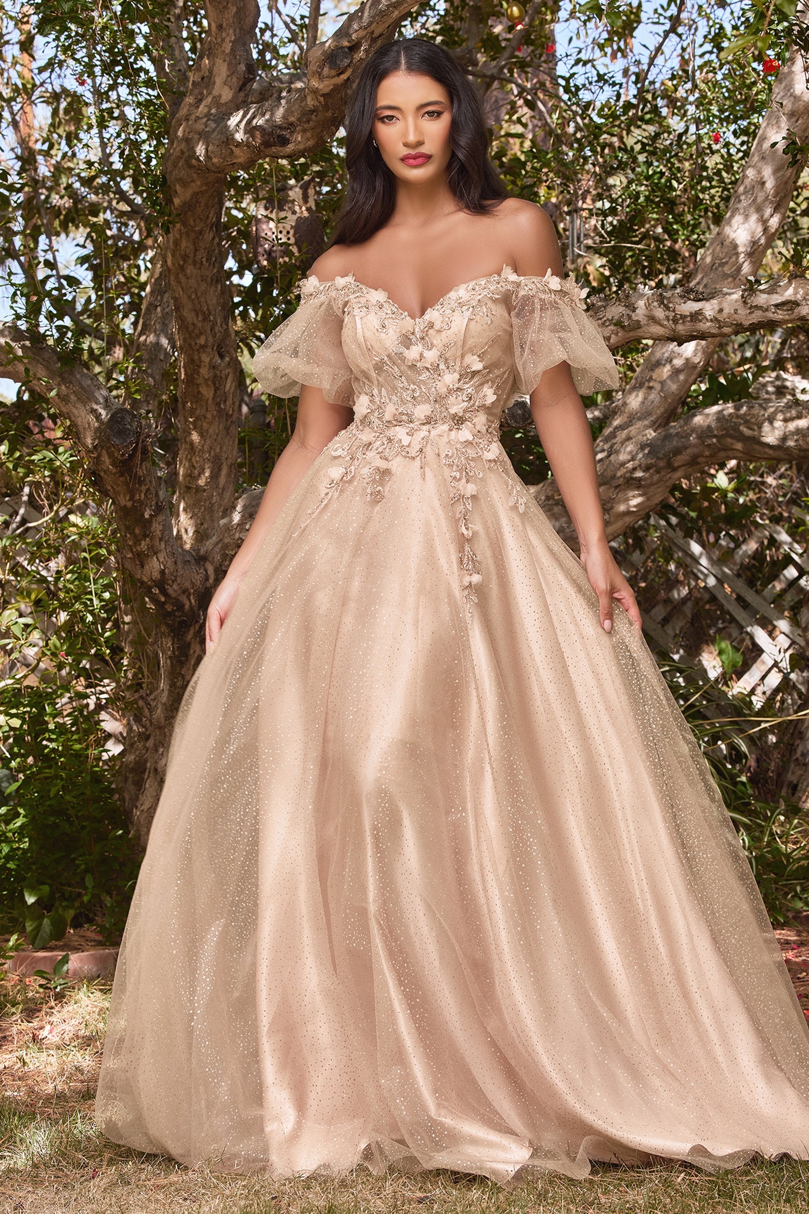 **Ethereal Elegance: Shimmering Tulle Gown for Captivating Occasions**