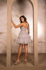 Cocktail Party dress with A Line 3D Floral Applique V-Neck By May Queen MQ2097 - SILVER / 2 - Dress