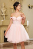 Cocktail Sweetheart Off The Shoulder A-Line Dress By May Queen MQ2159 - Dress