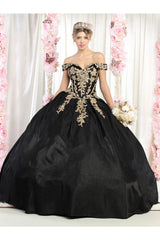 Burgundy/Gold Plus Size Quinceañera Ball Gown by LK155