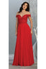 Elegant Formal Embroidered Prom Gown And Plus Size - RED / 4