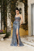 Evening Dress Sleeveless Sequin Sheath Gala Gown By Royal Queen RQ8160 - DUSTYBLUE / 4 - Dress