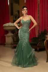Evening Gown Sweetheart Mermaid Formal Dress By May Queen MQ2134 - SAGE / 2 - Dress