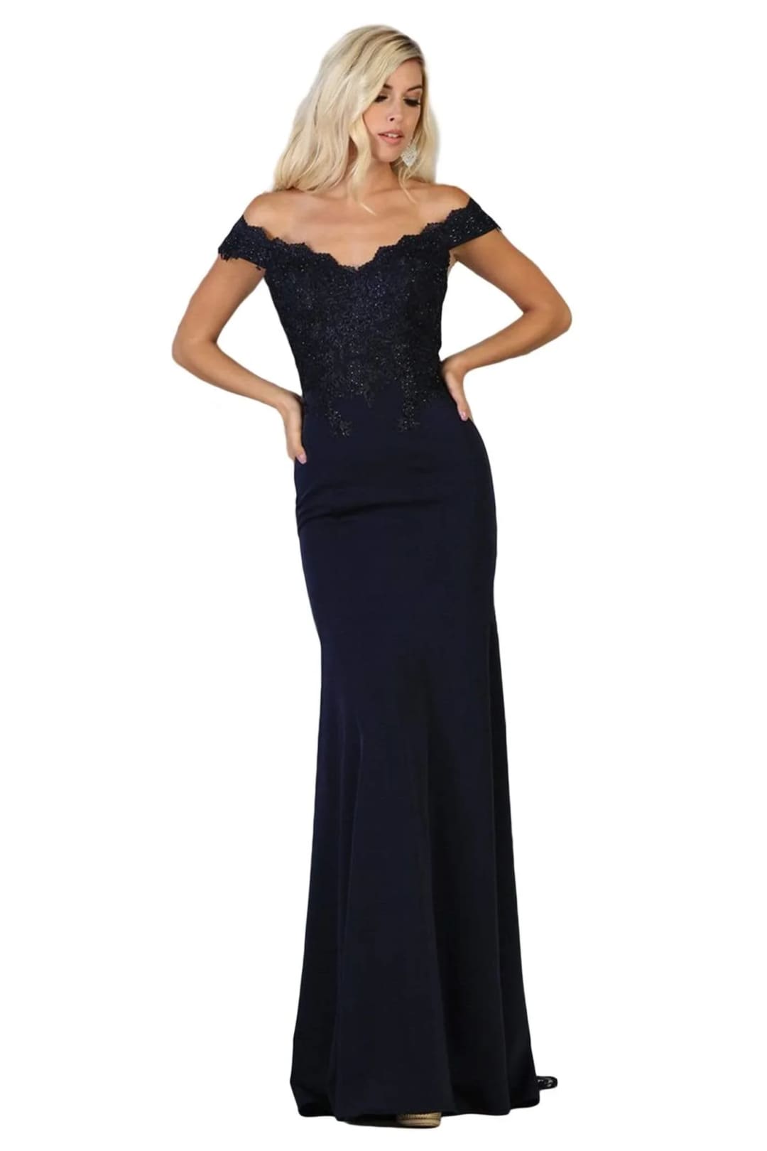 Fitted Evening Gown Mermaid Long Formal Prom Dress by May Queen MQ1675 - Dress