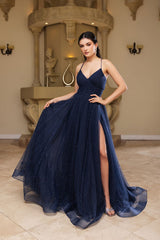 Formal Dress Spaghetti strap A-Line Prom Gown By Royal Queen RQ8196 - Dress