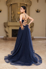 Formal Dress Spaghetti strap A-Line Prom Gown By Royal Queen RQ8196 - Dress