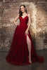 Formal Dress Spaghetti strap A-Line Prom Gown By Royal Queen RQ8196 - WINE / 2 - Dress
