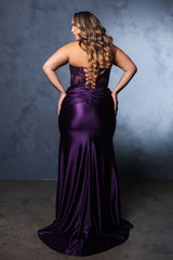 Formal Dress Strapless Sequin High Split Prom Gown By May Queen MQ2140 - Dress