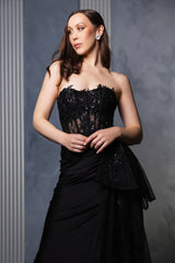 Formal dress with High Slit sheath Sweetheart Neck By May Queen MQ2072 - Dress