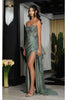 Formal dress with High Slit sheath Sweetheart Neck By May Queen MQ2072 - Dress