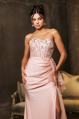 Formal dress with High Slit sheath Sweetheart Neck By May Queen MQ2072 - Dress