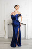 Gala Night Dress Off Shoulder Mermaid Formal Dress By May Queen MQ2138 - NAVY / 4 - Dress