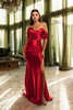 Gala Night Dress Off Shoulder Sheath Formal Dress By May Queen MQ2138 - RED / 4 - Dress