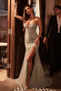 Glitter Strapless Overskirt Gown by Ladivine CM384 - Long Formal Dresses