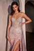 Glitter Strapless Overskirt Gown by Ladivine CM384 - Long Formal Dresses