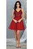 Graduation Embellished Dress - BURGUNDY / 4