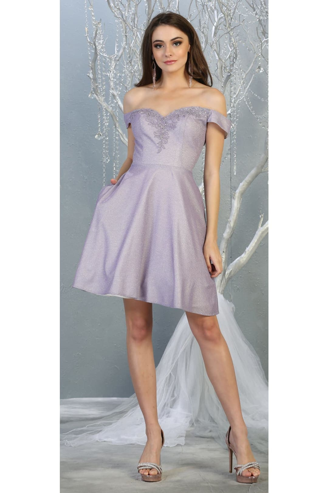 Graduation Short Metallic Dress - LILAC / 2