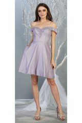 Graduation Short Metallic Dress - LILAC / 2