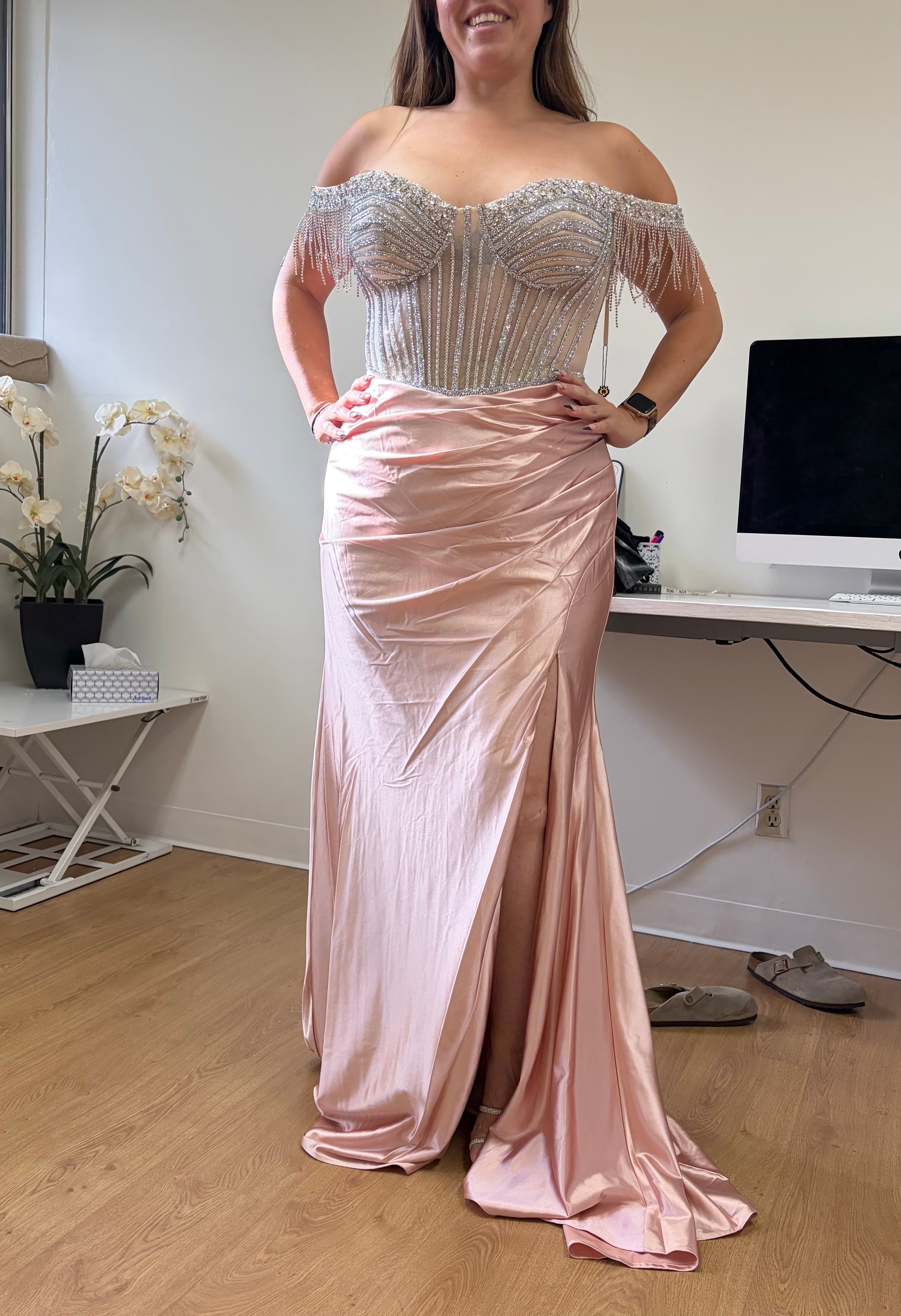 Sweetheart Off The Shoulder Sheath Gown RQ8159