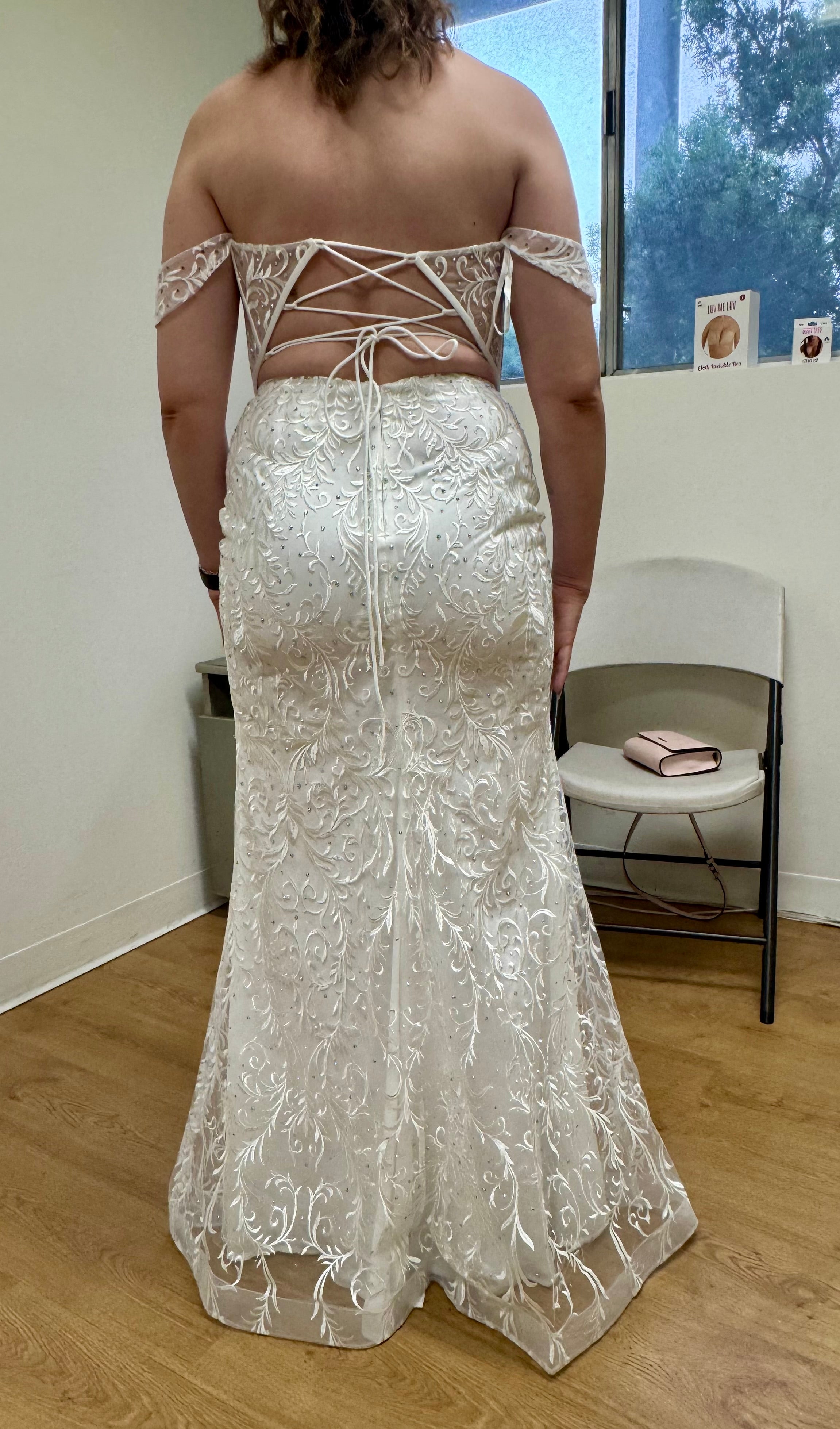 May Queen MQ2044 Rhinestone Corset Embroidered Gown