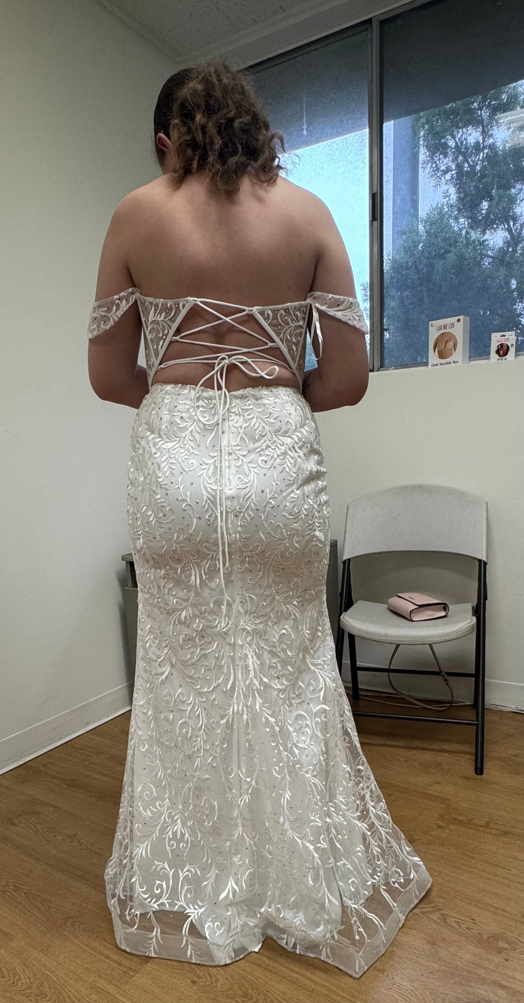 Ivory Sheath Bridal Gown by May Queen MQ2044B