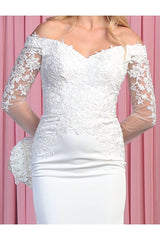 Ivory Wedding Formal Dress - IVORY / 4 - Dress