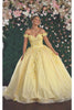 Off Shoulder Floral Quinceanera Ball Gown