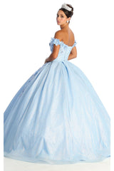 Off Shoulder Floral Quinceanera Ball Gown