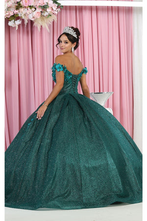 Hunter Green Plus Size Quinceañera Ball Gown