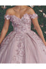 Off Shoulder Floral Quinceanera Ball Gown