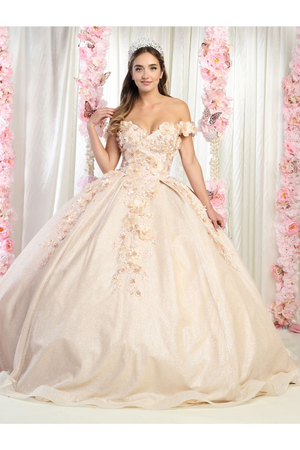 Champagne Plus Size Quinceañera Ball Gown by LK154