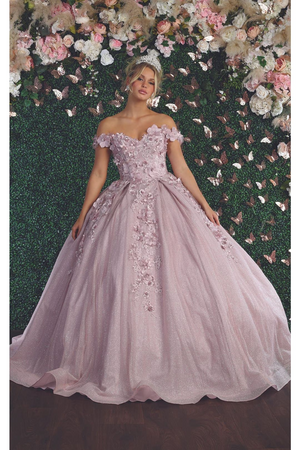 Mauve Plus Size Ball Gown Quinceañera Dress