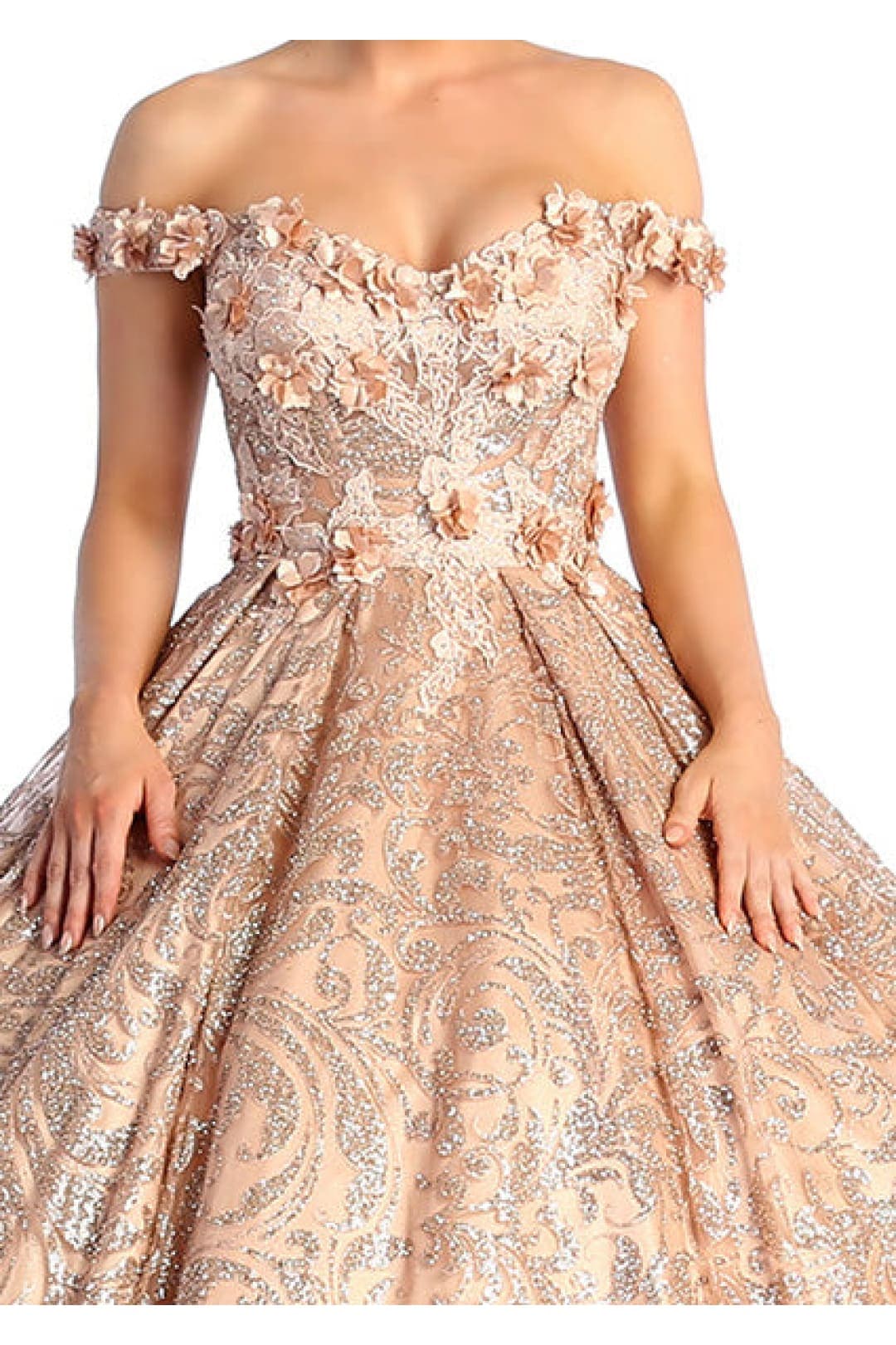 Layla K LK169 Glitter Off Shoulder Ball Gown