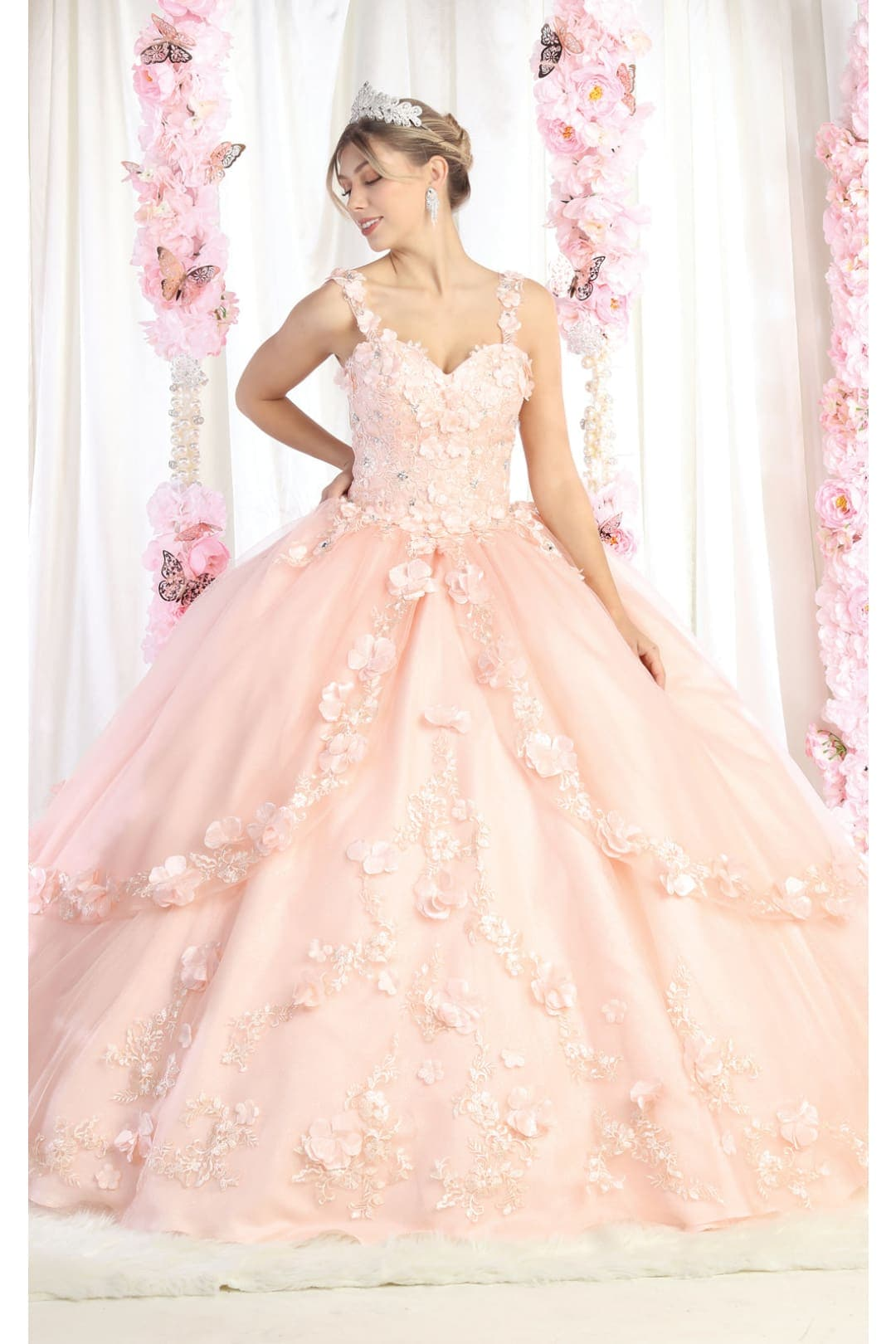 Rose Gold Plus Size Ball Gown for Quinceañera LK177