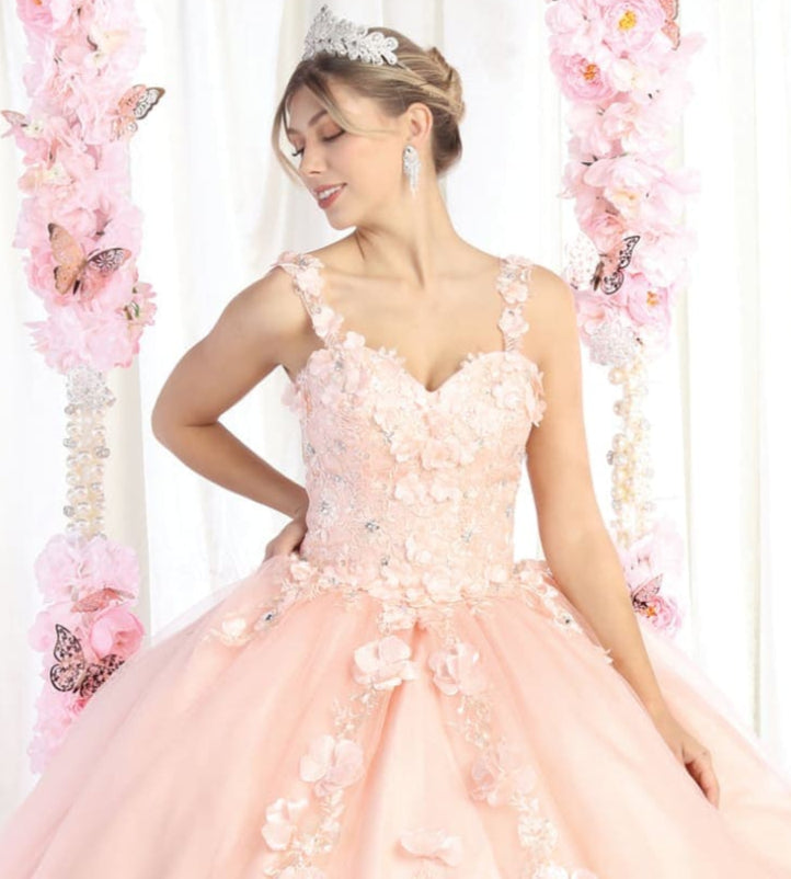 Rose Gold Plus Size Ball Gown for Quinceañera LK177