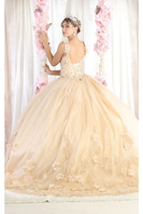 Layla K LK180 3D Floral Straps Ball Gown
