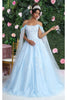 Layla K LK191 Strappy Back Cape Sleeves Beauty Pageant Ball Gown - Dress