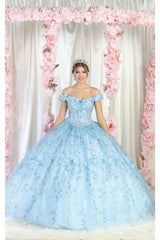 Layla K LK198 Off Shoulder Floral Quince Gown