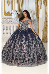 Layla K LK228 Off Shoulder Butterfly Embroidery Quinceanera Ball Gown - Dress
