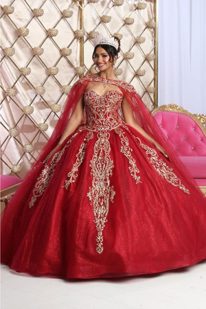Layla K LK230 Sweetheart Glitter Tulle Quinceanera Long Gown - Dress