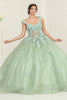 Layla K LK242 V-Neck 3D Butterfly Sheer Ball Sweet 16 Gown - SAGE / 4 - Dress