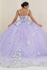 Layla K LK249 Lilac/Multi Floral Spaghetti Strap Quinceanera Gown - LILAC/MULTI / 2 - Dress