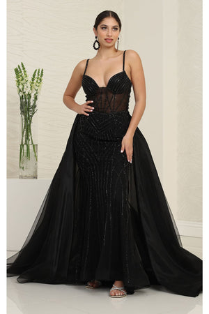 Long Evening Dress Sweetheart Beaded Gala Gown By Royal Queen RQ8126 - Dress