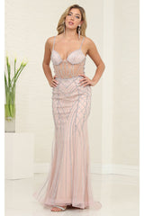 Long Evening Dress Sweetheart Beaded Gala Gown By Royal Queen RQ8126 - Dress