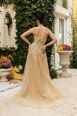 Long Evening Dress V-Neck Sequin A-Line Gown By Royal Queen RQ8143 - Dress
