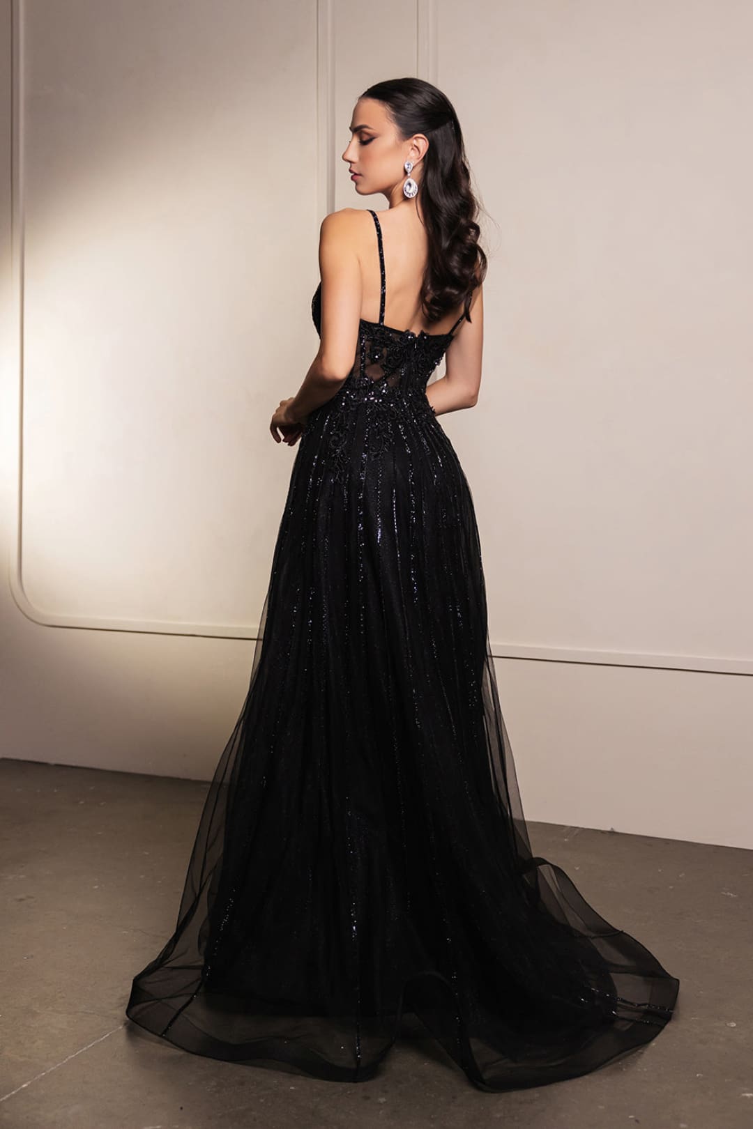 Long Evening Dress V-Neck Sequin A-Line Gown By Royal Queen RQ8143 - Dress