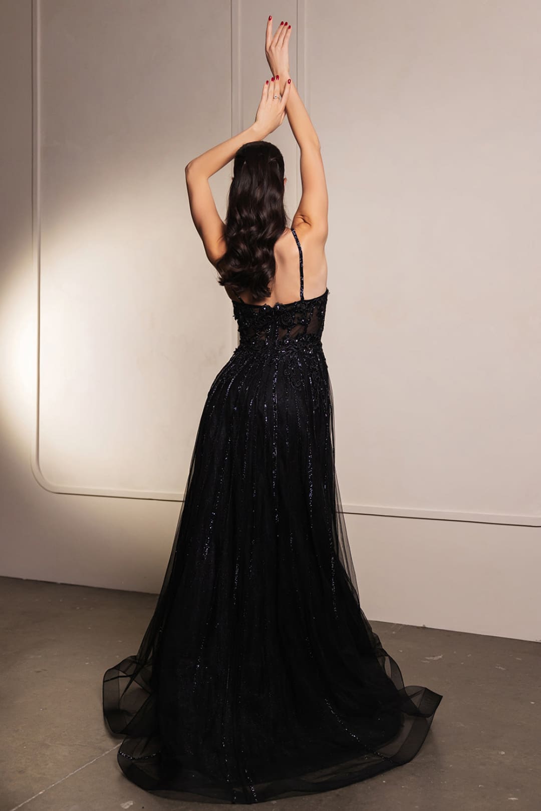 Long Evening Dress V-Neck Sequin A-Line Gown By Royal Queen RQ8143 - Dress