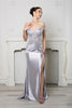 Long Formal Dress Off The Shoulder High Slit Gown By May Queen MQ2157B - SILVER / 22 - Dress